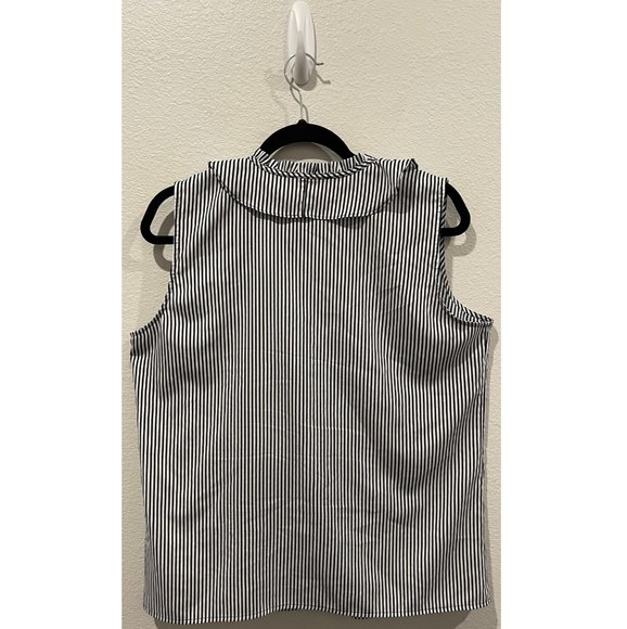 KARL LAGERFELD Striped Navy Blue Blouse - Picture 6 of 6